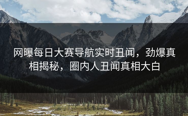 网曝每日大赛导航实时丑闻，劲爆真相揭秘，圈内人丑闻真相大白