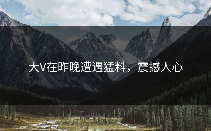 大V在昨晚遭遇猛料，震撼人心