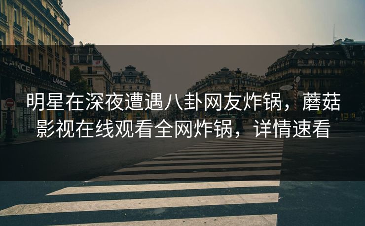 明星在深夜遭遇八卦网友炸锅，蘑菇影视在线观看全网炸锅，详情速看